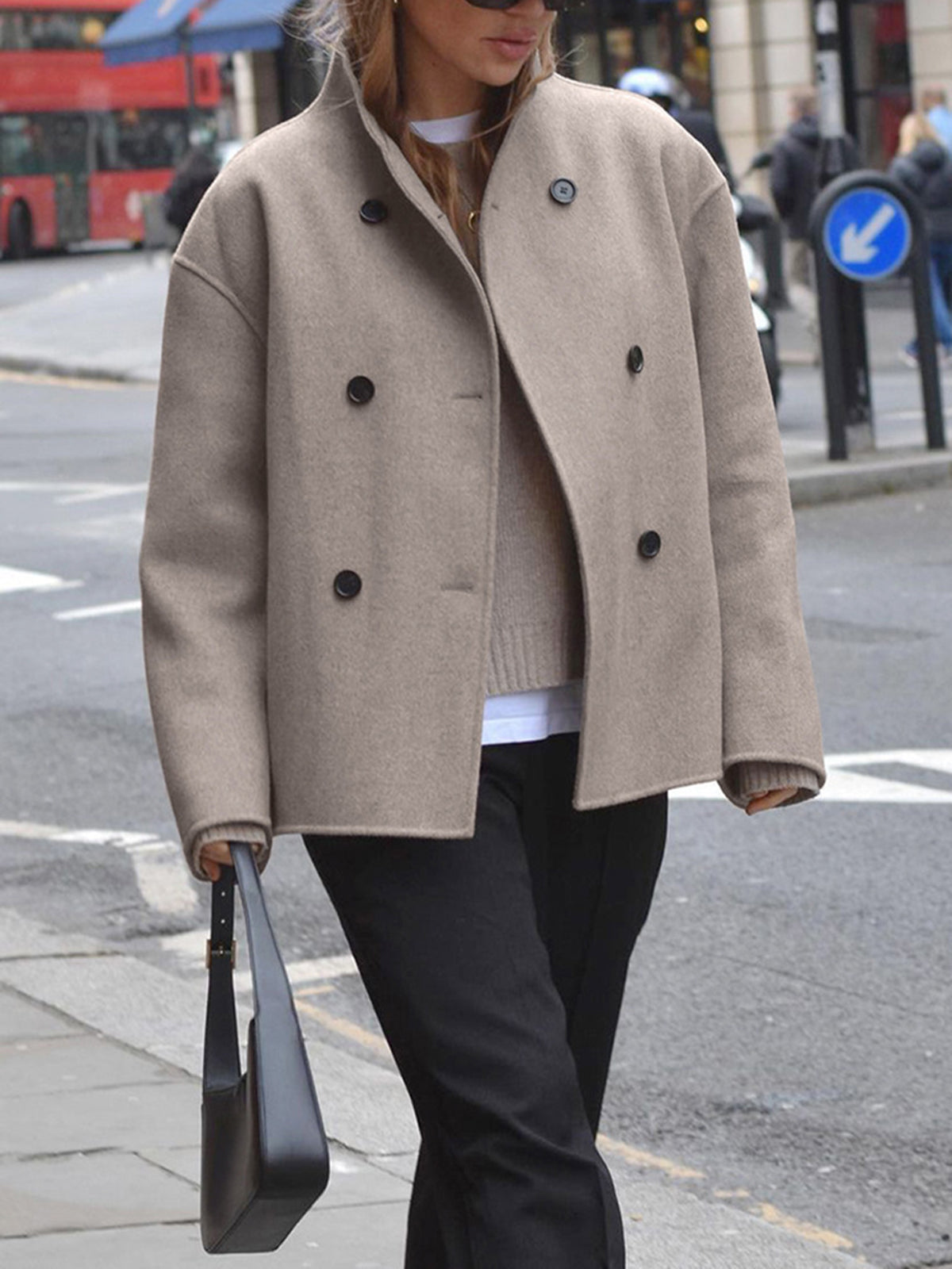 AVERY DOUBLE-BREASTED SHORT COAT