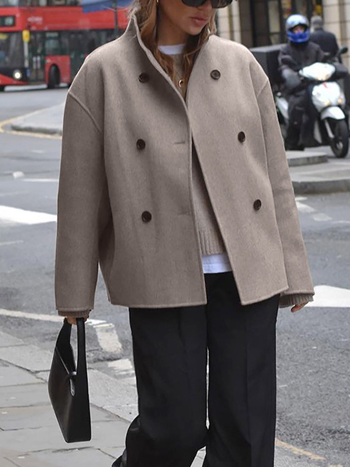 AVERY DOUBLE-BREASTED SHORT COAT