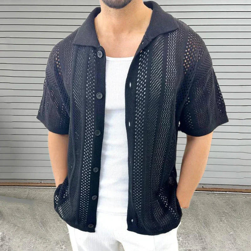 Dominic Men’s Open-Knit Short Sleeve Shirt