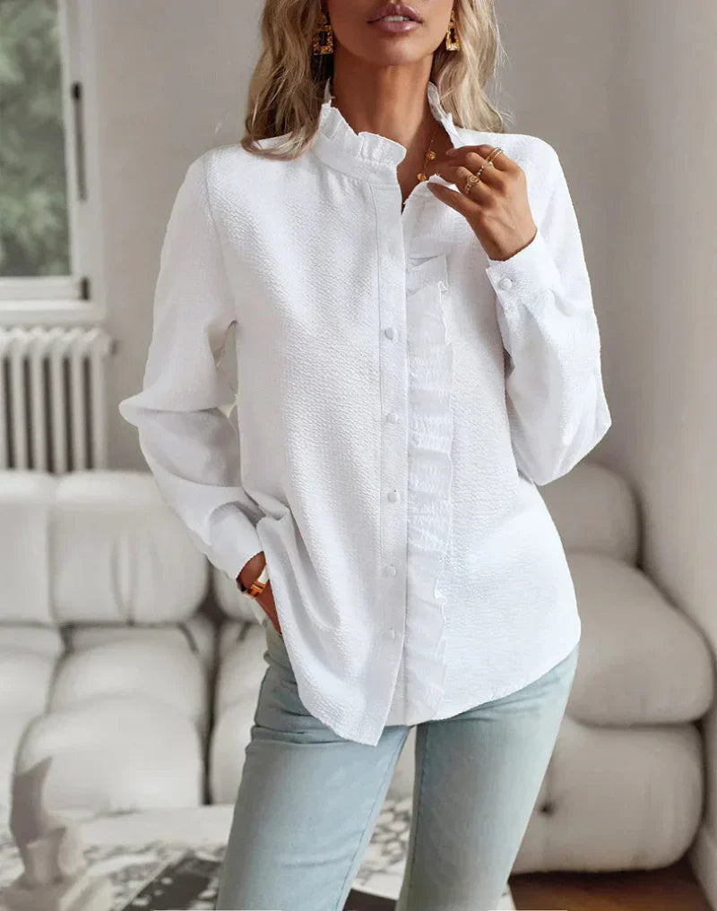 Elva Ruffle Rib Blouse