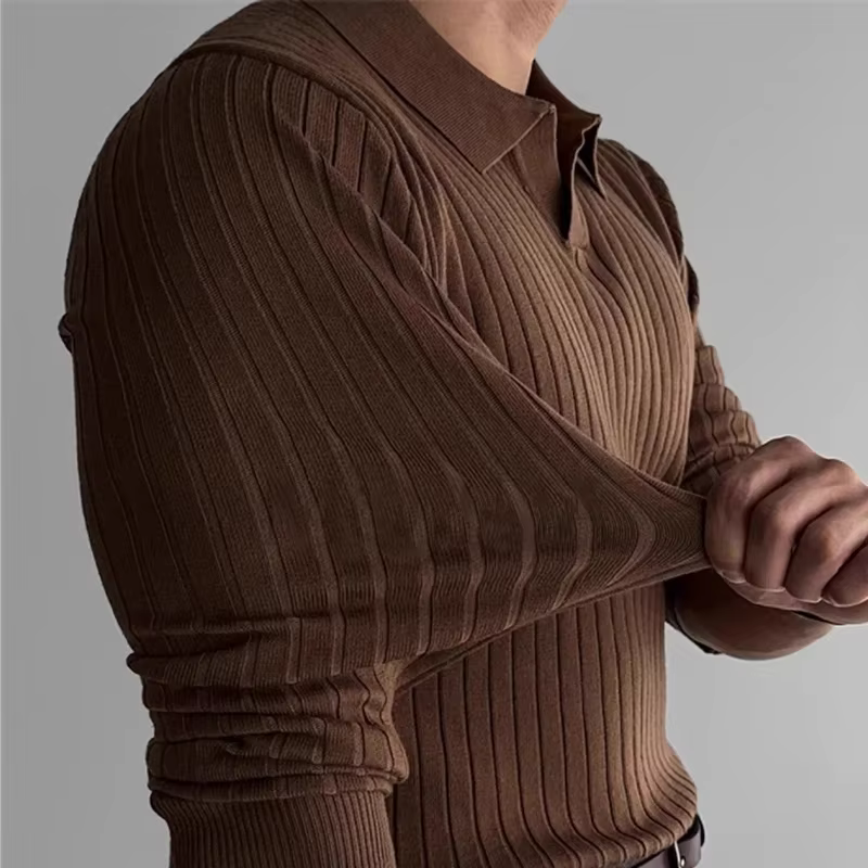 Jackson Ribbed Long Sleeve Polo