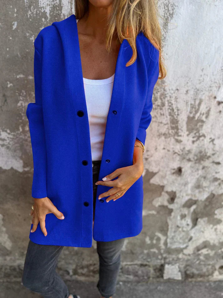JERSEY HOODED MID-SEASON COAT