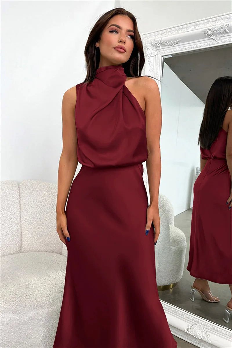 Jessy Elegant Halter Maxi Dress for Women
