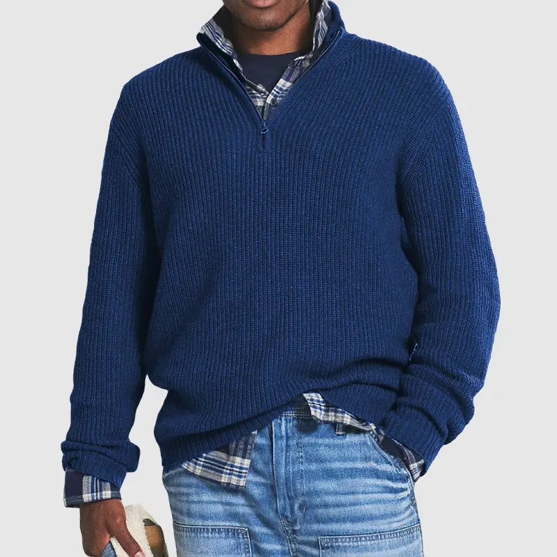 Joshua Men’s Ribbed Quarter-Zip Sweater