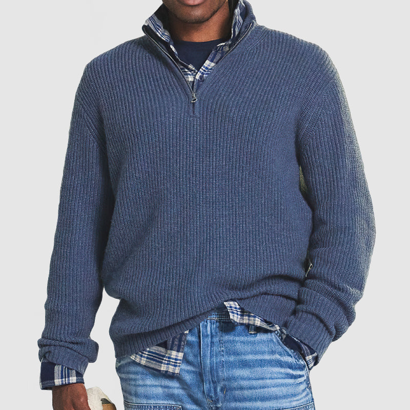 Joshua Men’s Ribbed Quarter-Zip Sweater