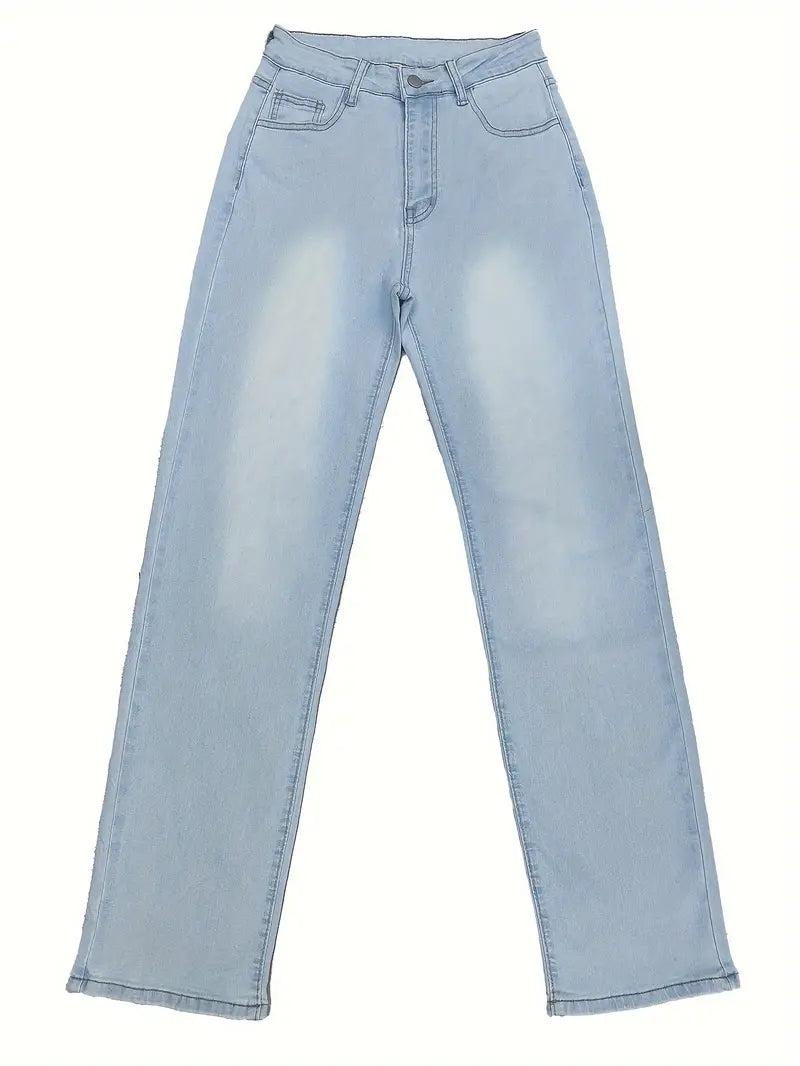 Leona Straight-Leg High Waist Jeans