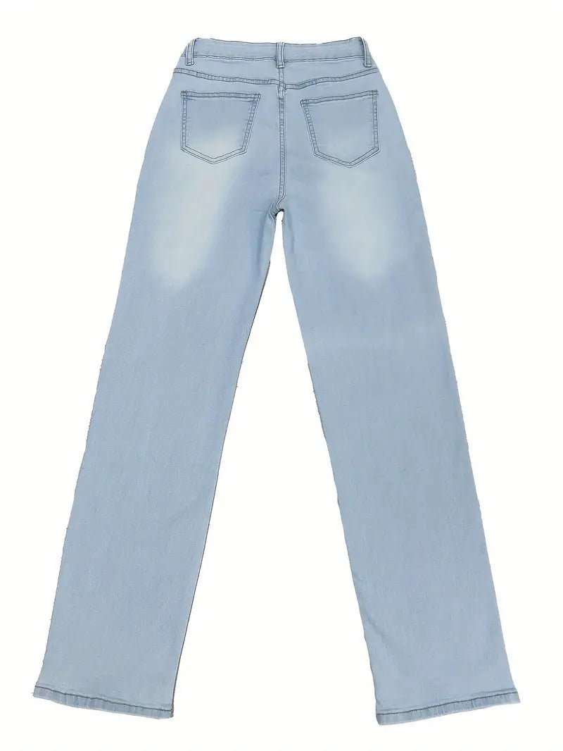 Leona Straight-Leg High Waist Jeans