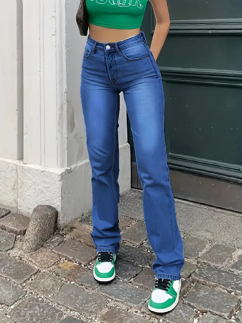 Leona Straight-Leg High Waist Jeans