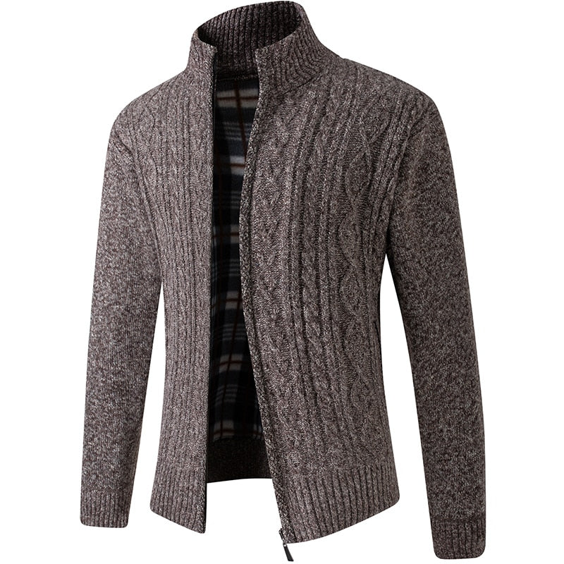 Lorenzo Full-Zip Cable Knit Cardigan