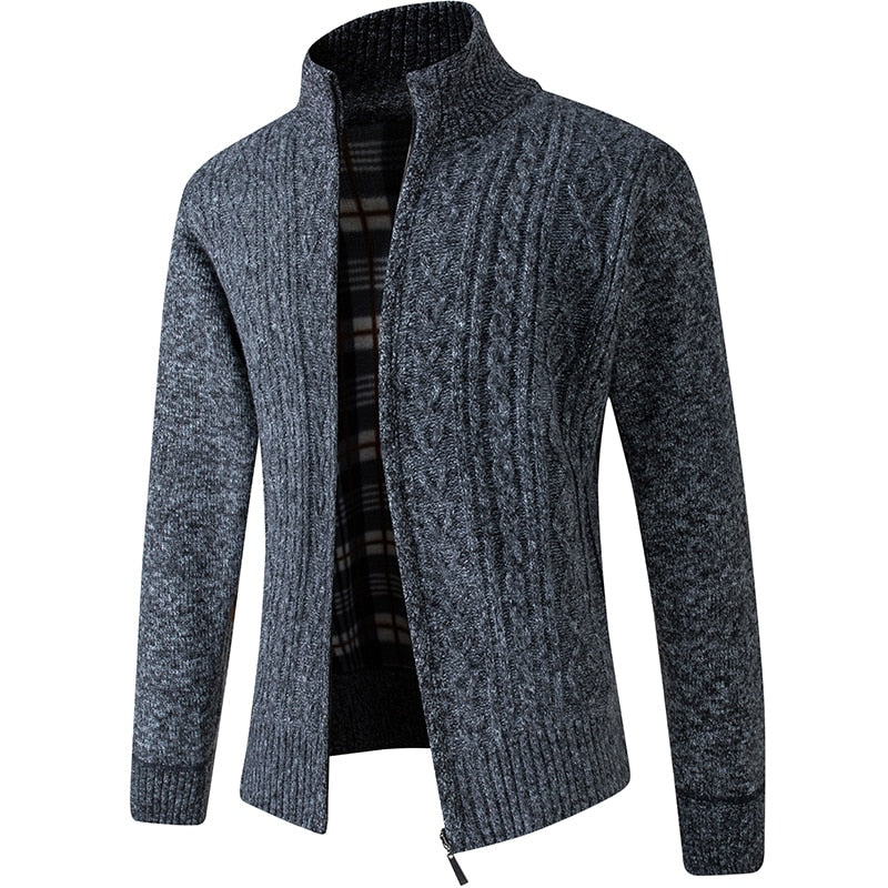 Lorenzo Full-Zip Cable Knit Cardigan