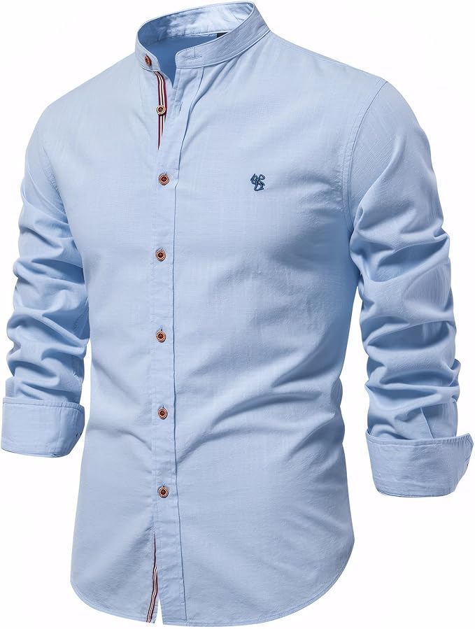 Matthijs Mandarin Collar Shirt for Men