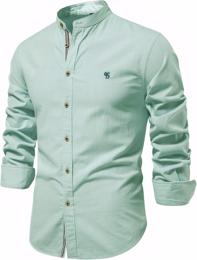 Matthijs Mandarin Collar Shirt for Men