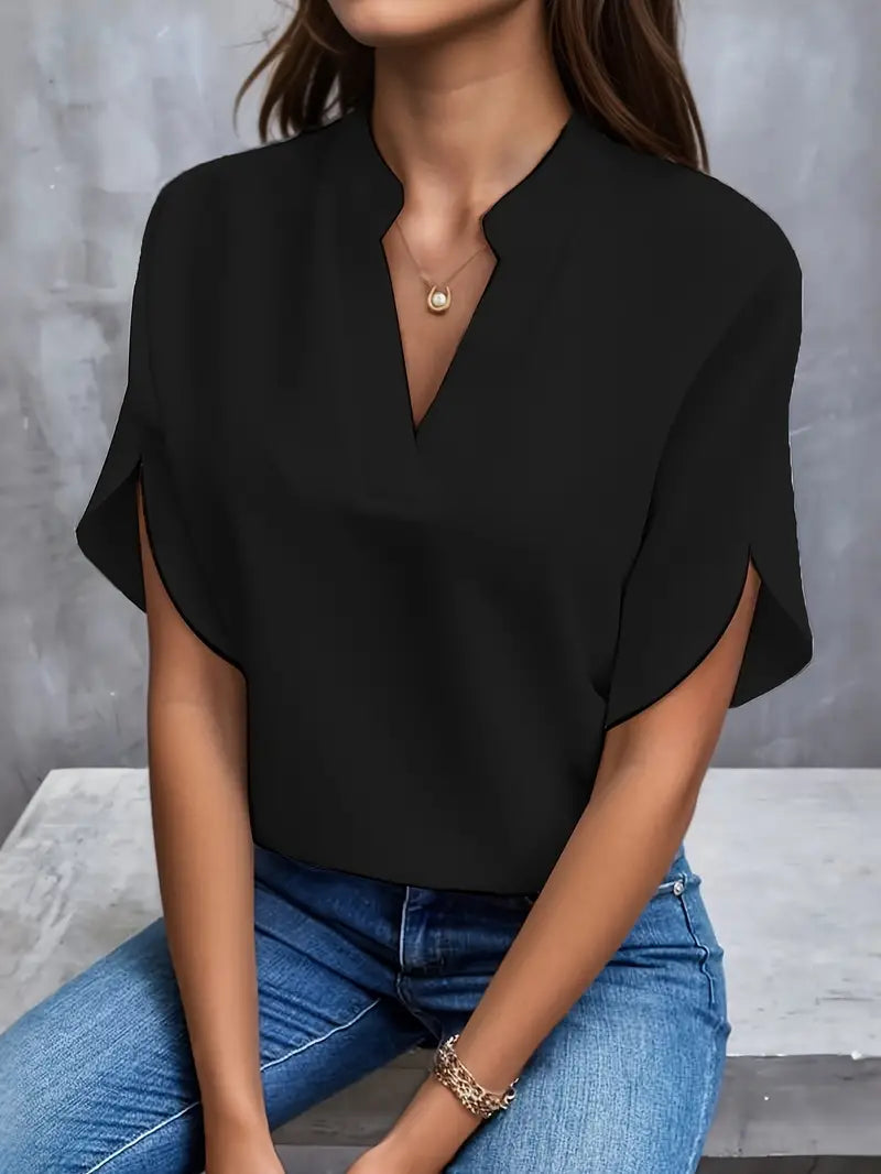 Megan Women's Split-Neck Blouse