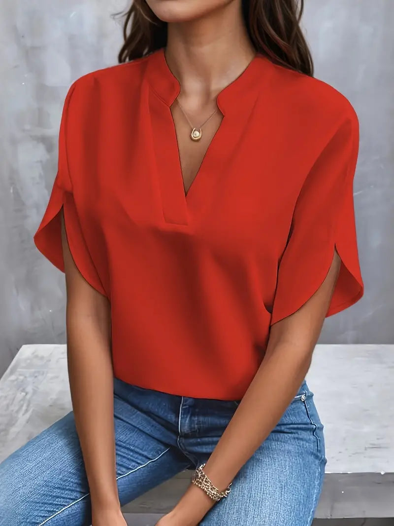 Megan Women's Split-Neck Blouse