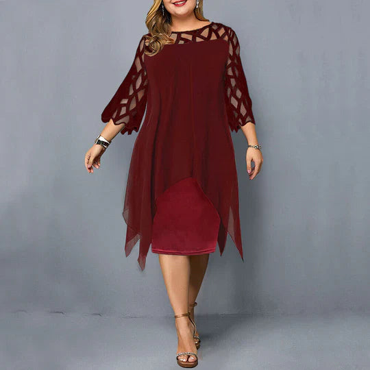 Micky Elegant Cape Cocktail Dress