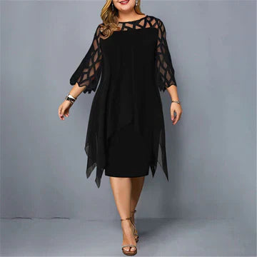 Micky Elegant Cape Cocktail Dress