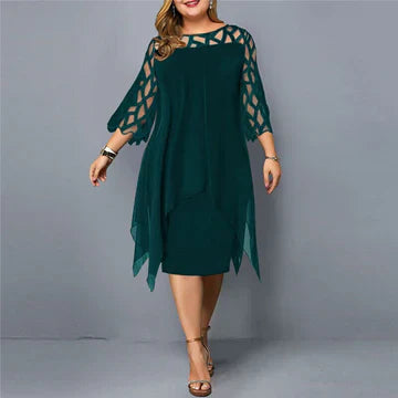 Micky Elegant Cape Cocktail Dress