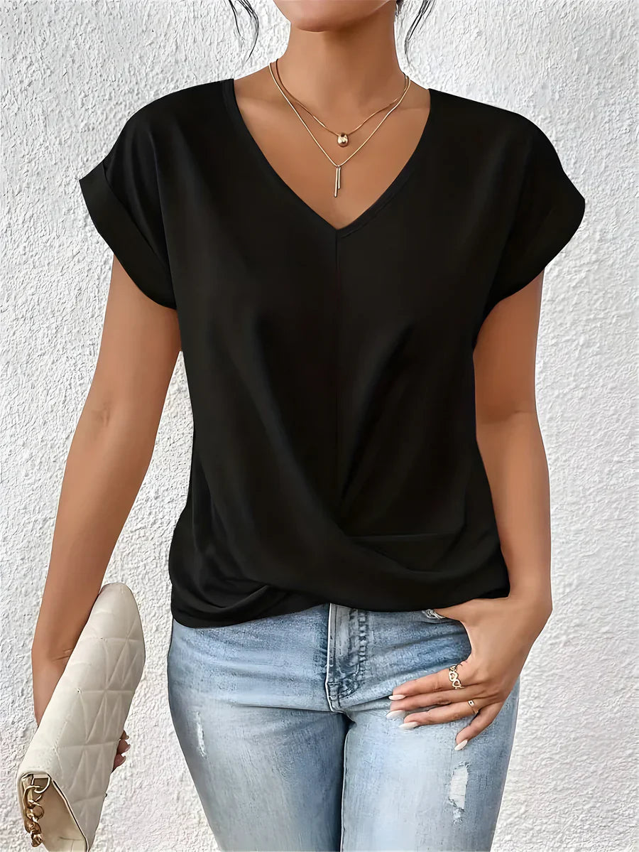 Nelle Twist Front V-Neck Top