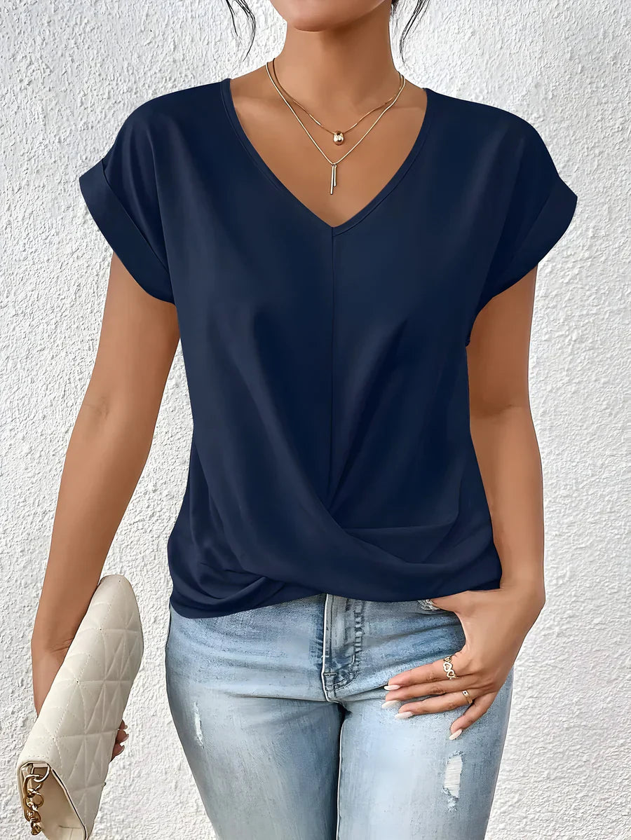 Nelle Twist Front V-Neck Top