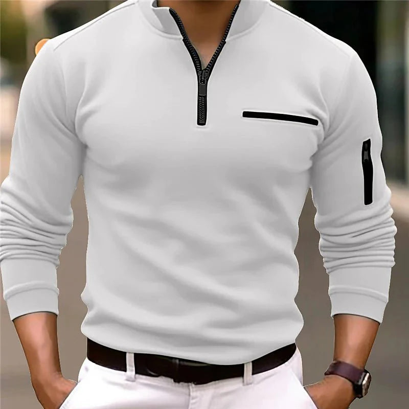 Shawn Half-Zip Sweater with Zippered Pockets