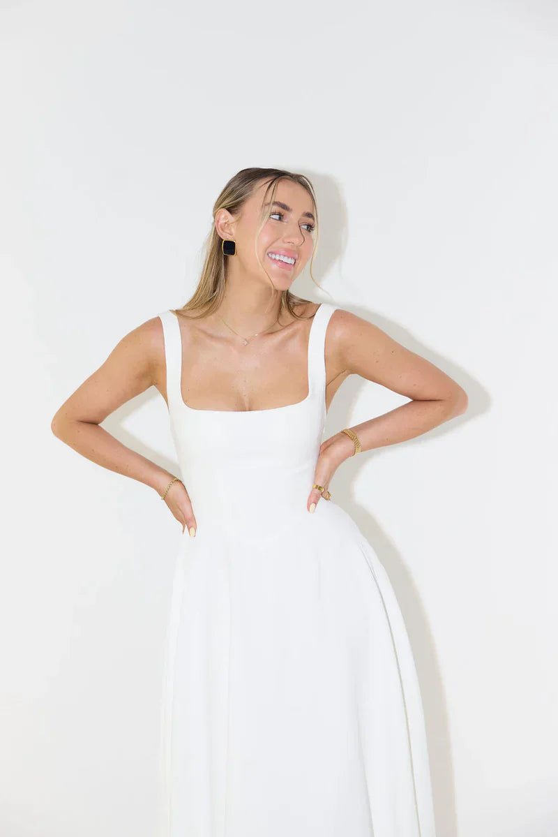 Shayla Square-Neck Midi Dress for Women