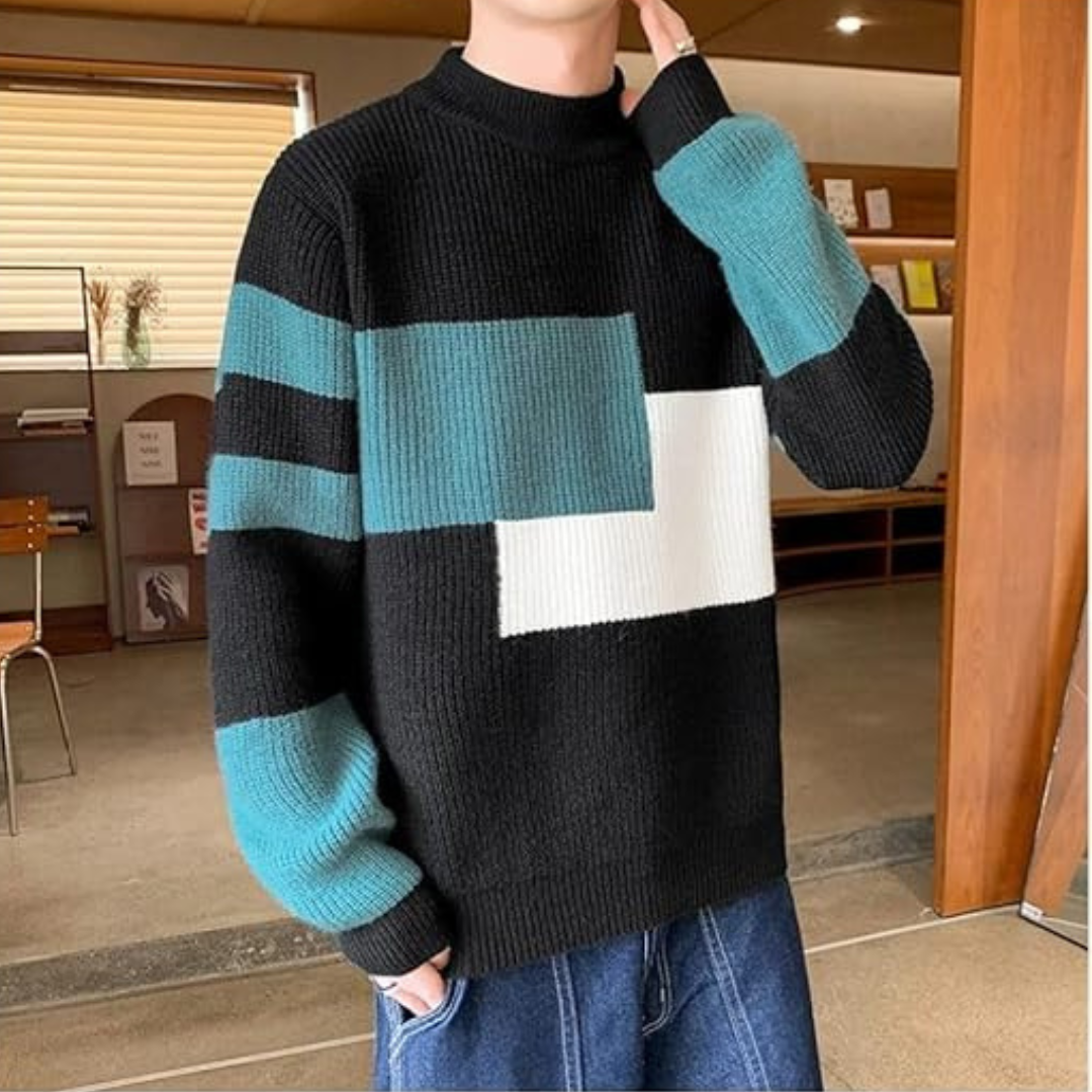 Taylor Knitted Sweater with Color Blocks