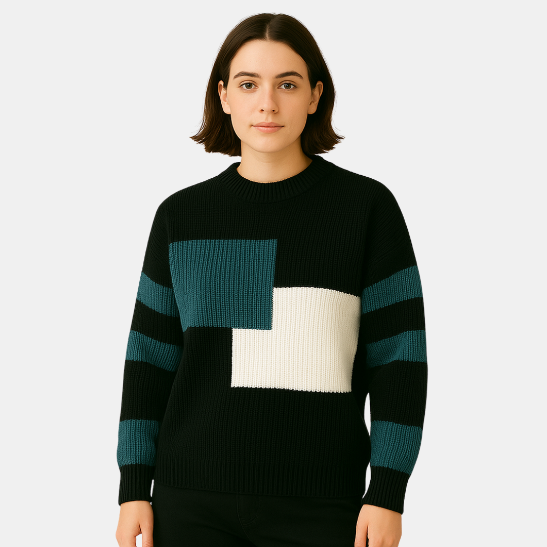 Taylor Knitted Sweater with Color Blocks