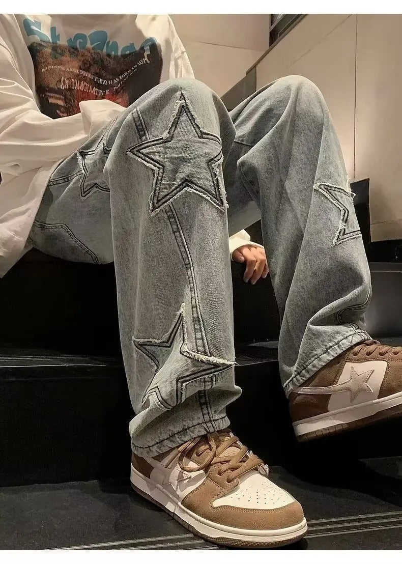 Tyler Straight Fit Star Patch Jeans
