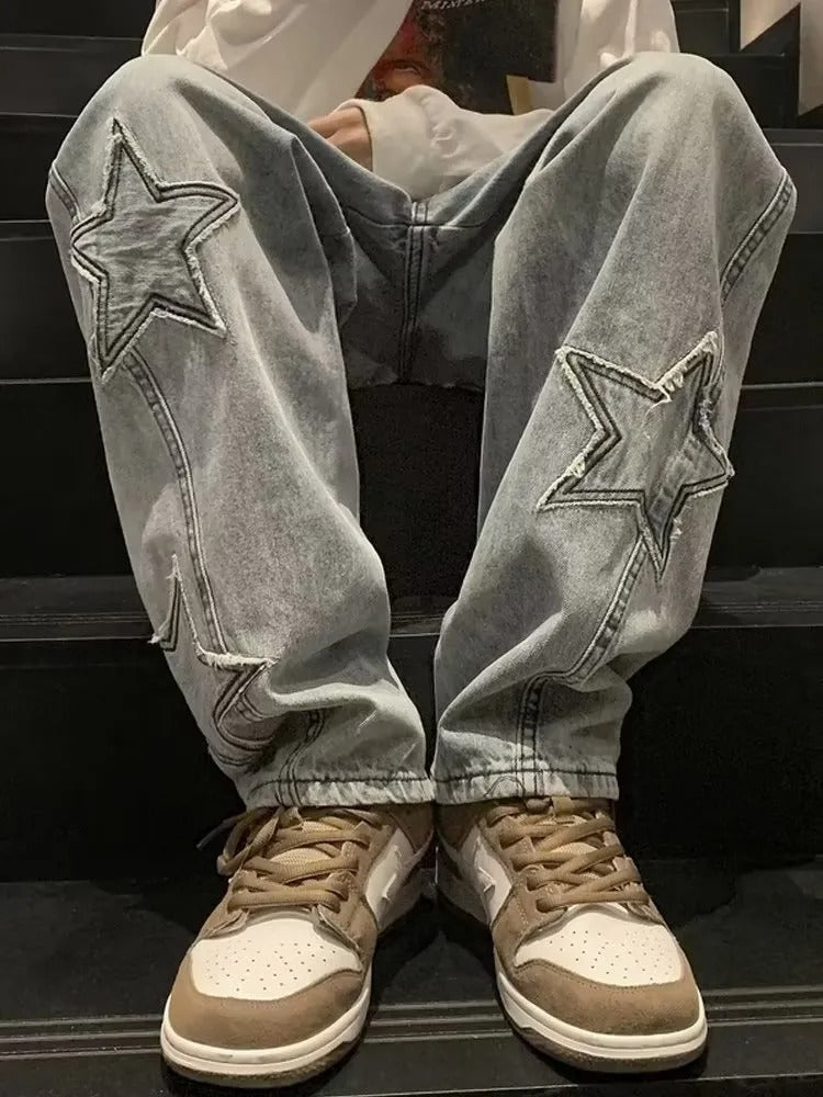 Tyler Straight Fit Star Patch Jeans