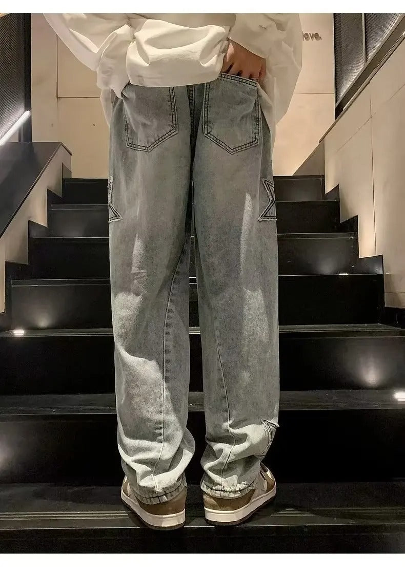 Tyler Straight Fit Star Patch Jeans