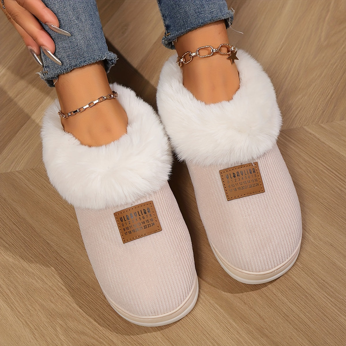 Riven Cosy fur-lined slippers ladies