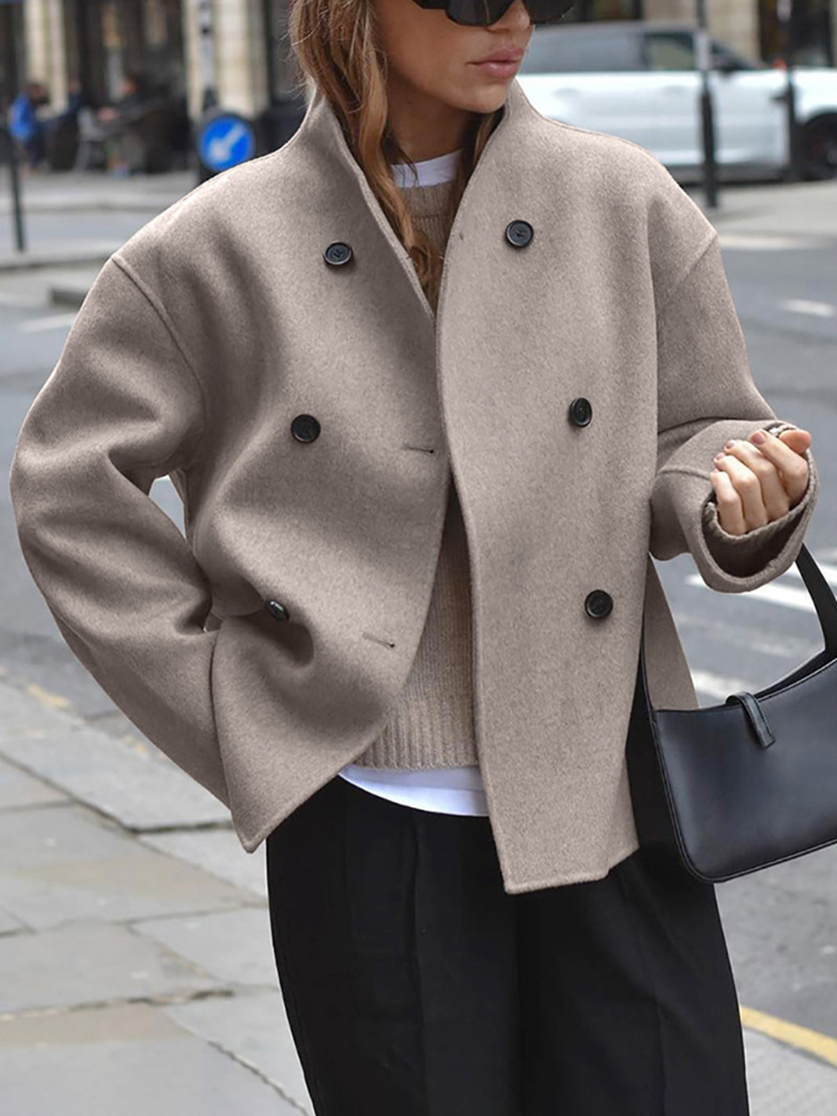 AVERY DOUBLE-BREASTED SHORT COAT