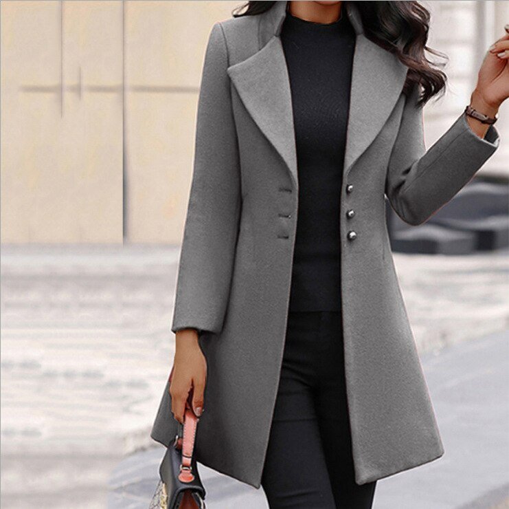CASSIDY TAILORED COAT WITH BUTTON CLOSURE