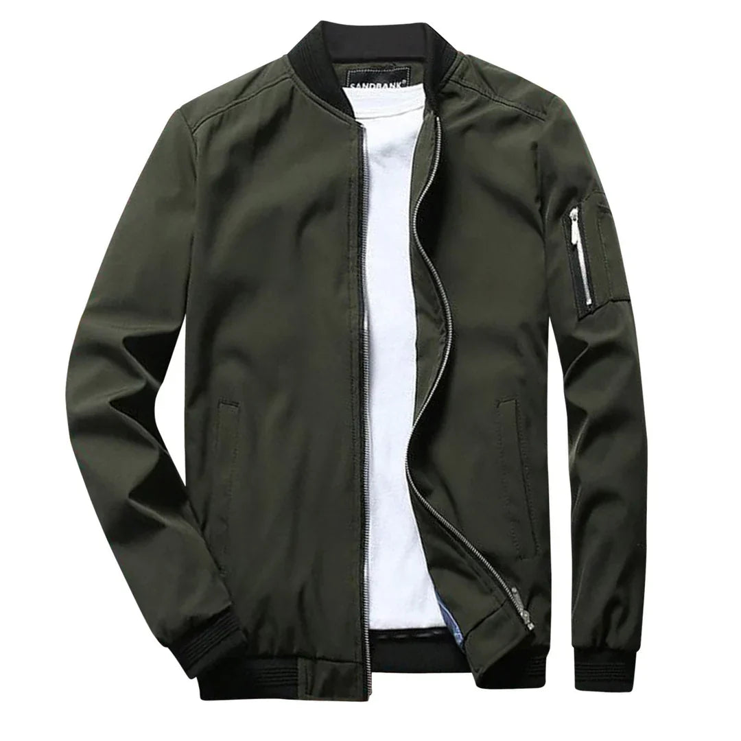 CHRISTIAN BOMBER JACKET WITH ZIP CLOSURE