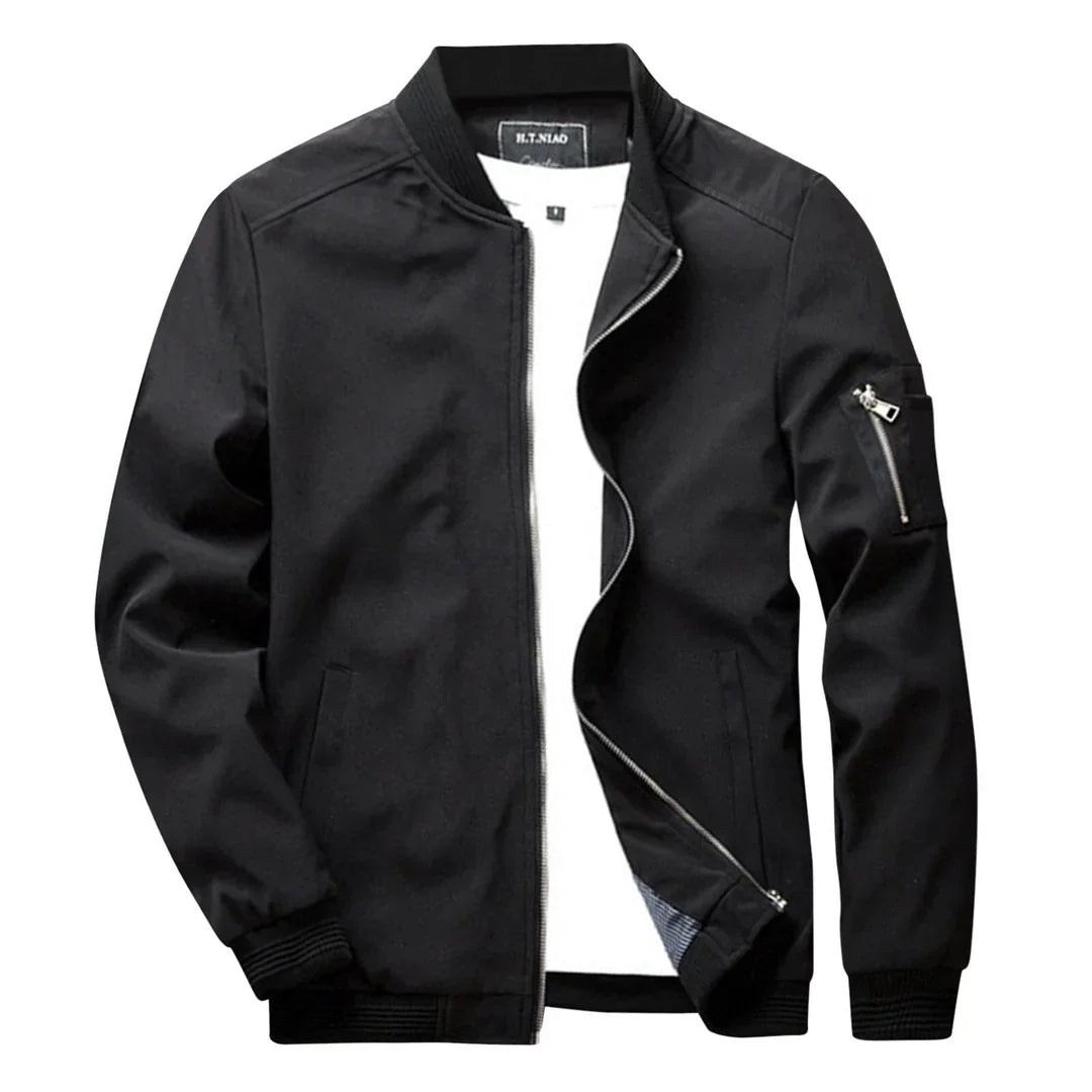 CHRISTIAN BOMBER JACKET WITH ZIP CLOSURE