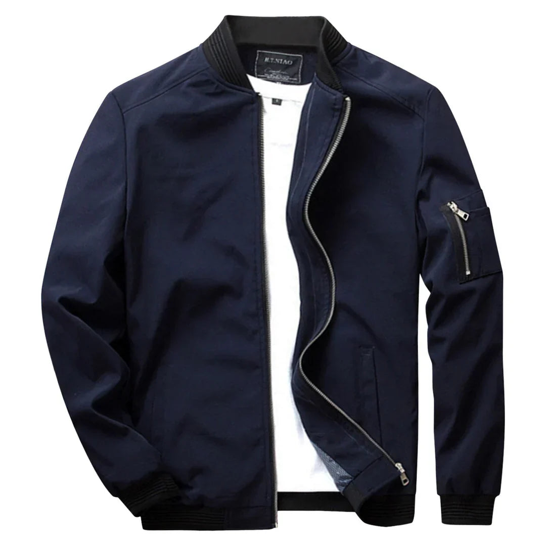 CHRISTIAN BOMBER JACKET WITH ZIP CLOSURE