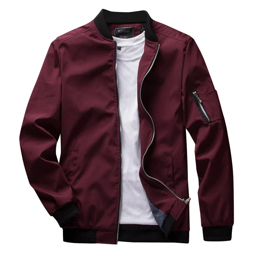 CHRISTIAN BOMBER JACKET WITH ZIP CLOSURE