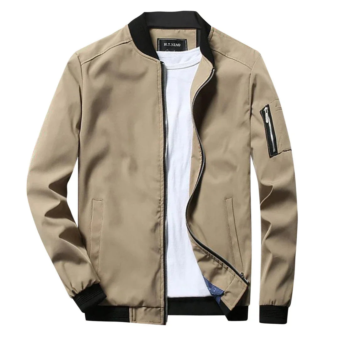 CHRISTIAN BOMBER JACKET WITH ZIP CLOSURE