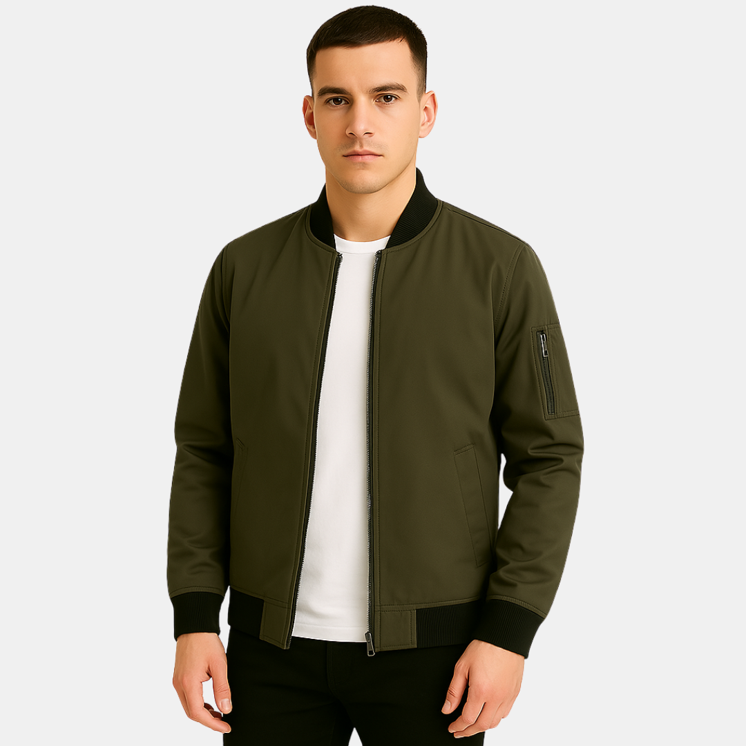 CHRISTIAN BOMBER JACKET WITH ZIP CLOSURE