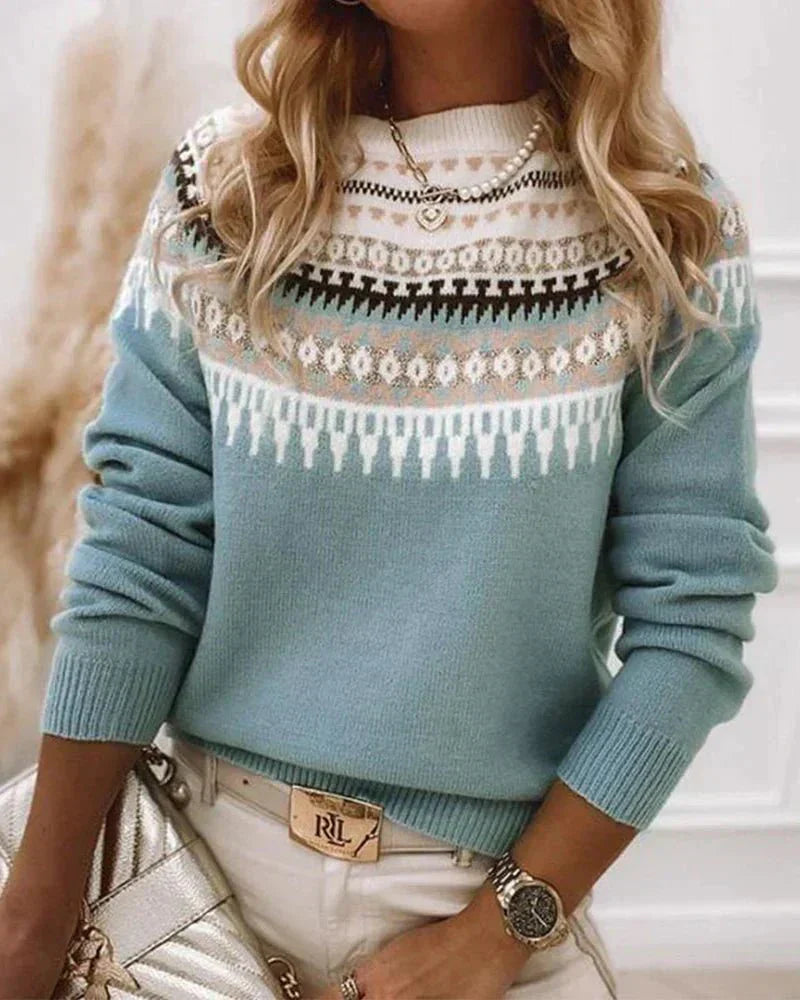 CLAIRE KNIT SWEATER WITH NORDIC PATTERN
