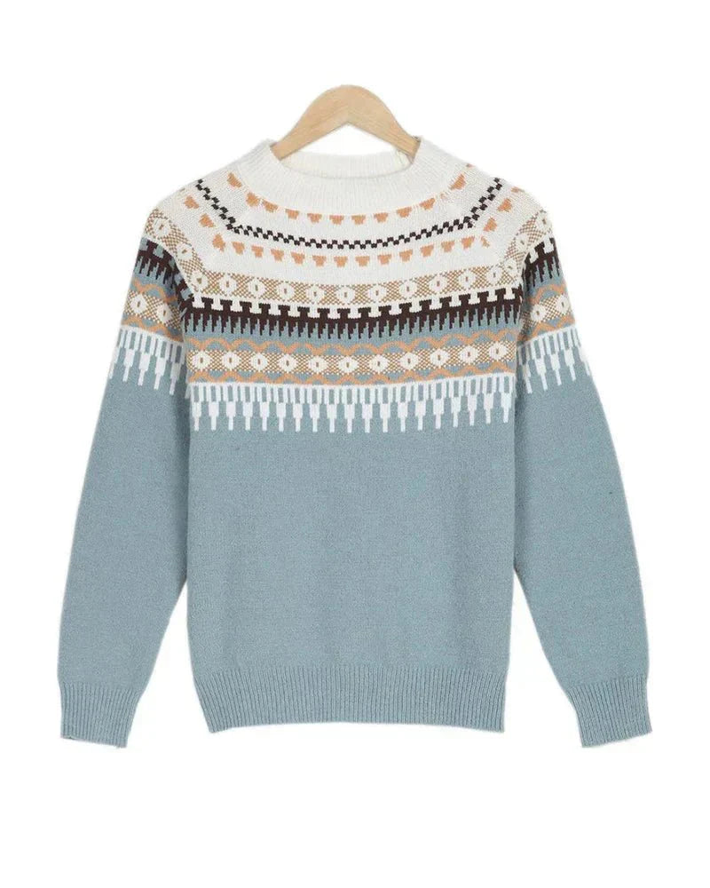 CLAIRE KNIT SWEATER WITH NORDIC PATTERN