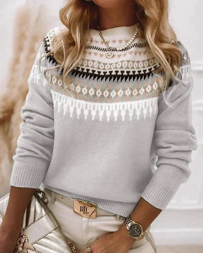 CLAIRE KNIT SWEATER WITH NORDIC PATTERN