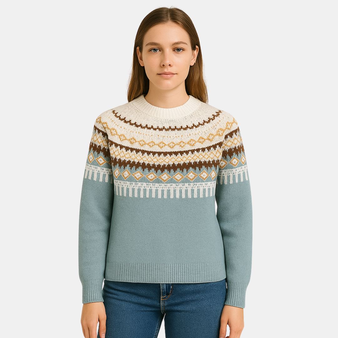 CLAIRE KNIT SWEATER WITH NORDIC PATTERN