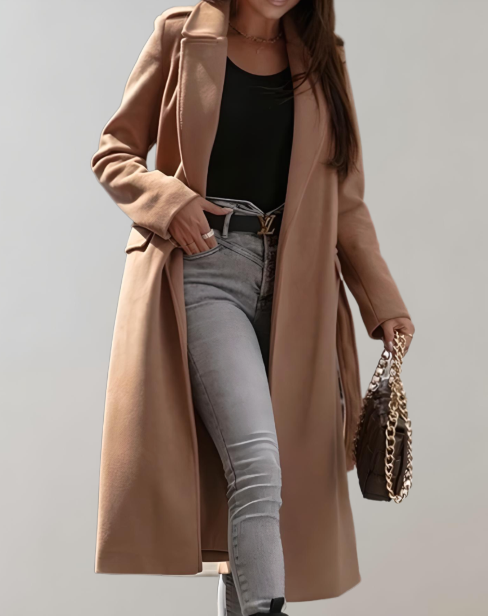 Faye Oversized and long jacket with side pockets