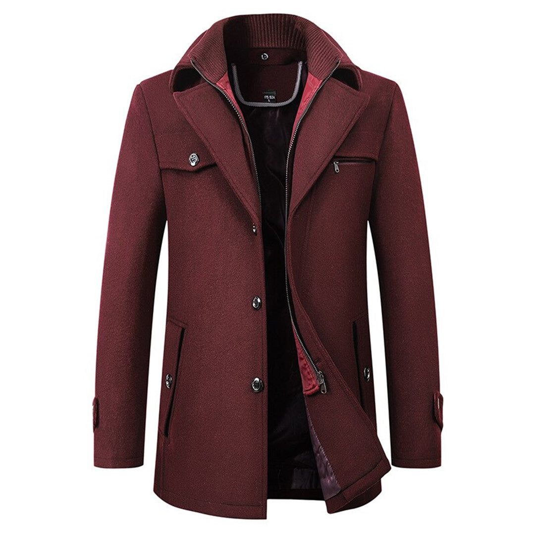 DAVID COAT WITH ZIP & BUTTON CLOSURE