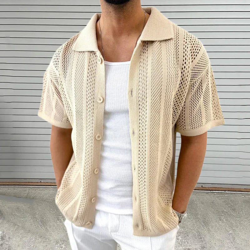 Dominic Men’s Open-Knit Short Sleeve Shirt
