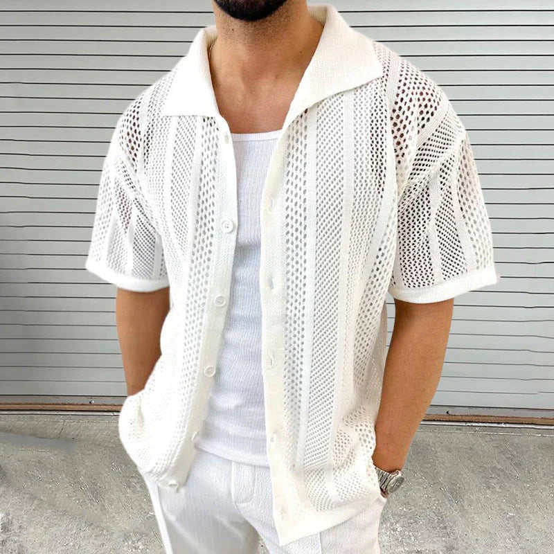 Dominic Men’s Open-Knit Short Sleeve Shirt