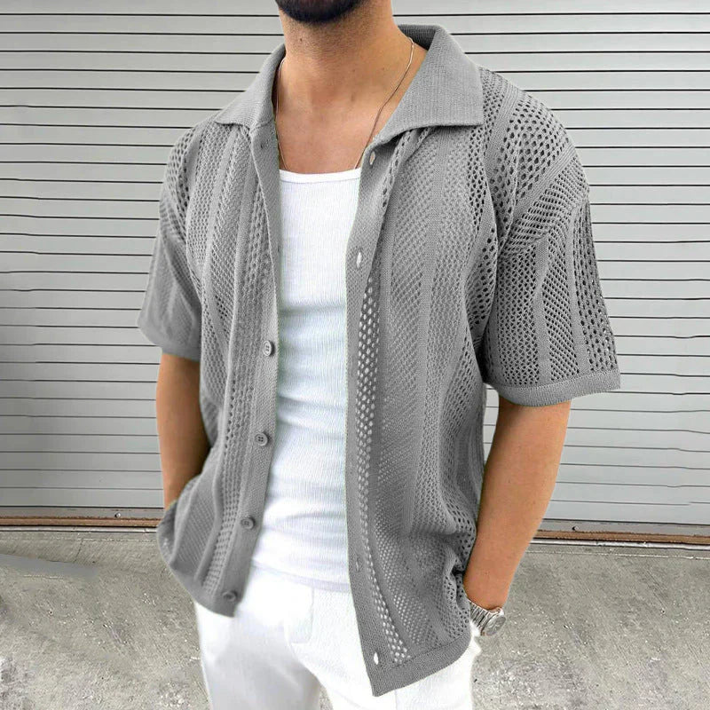 Dominic Men’s Open-Knit Short Sleeve Shirt