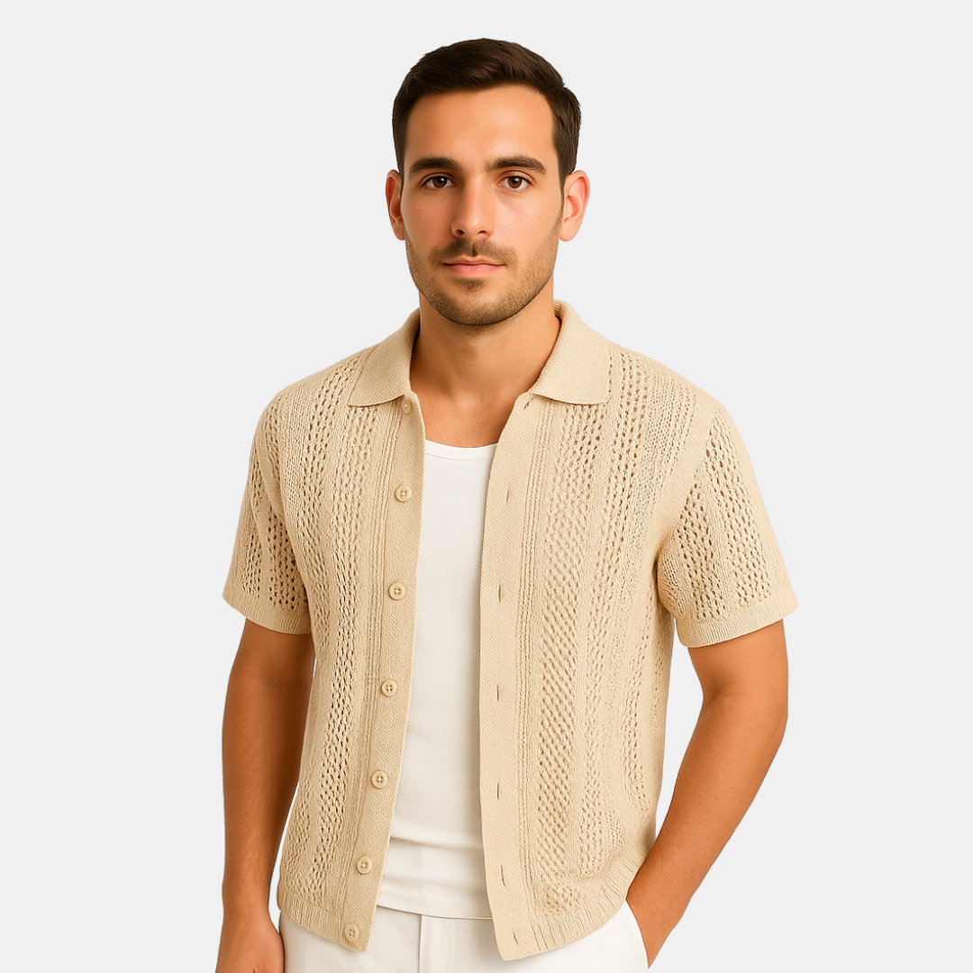Dominic Men’s Open-Knit Short Sleeve Shirt