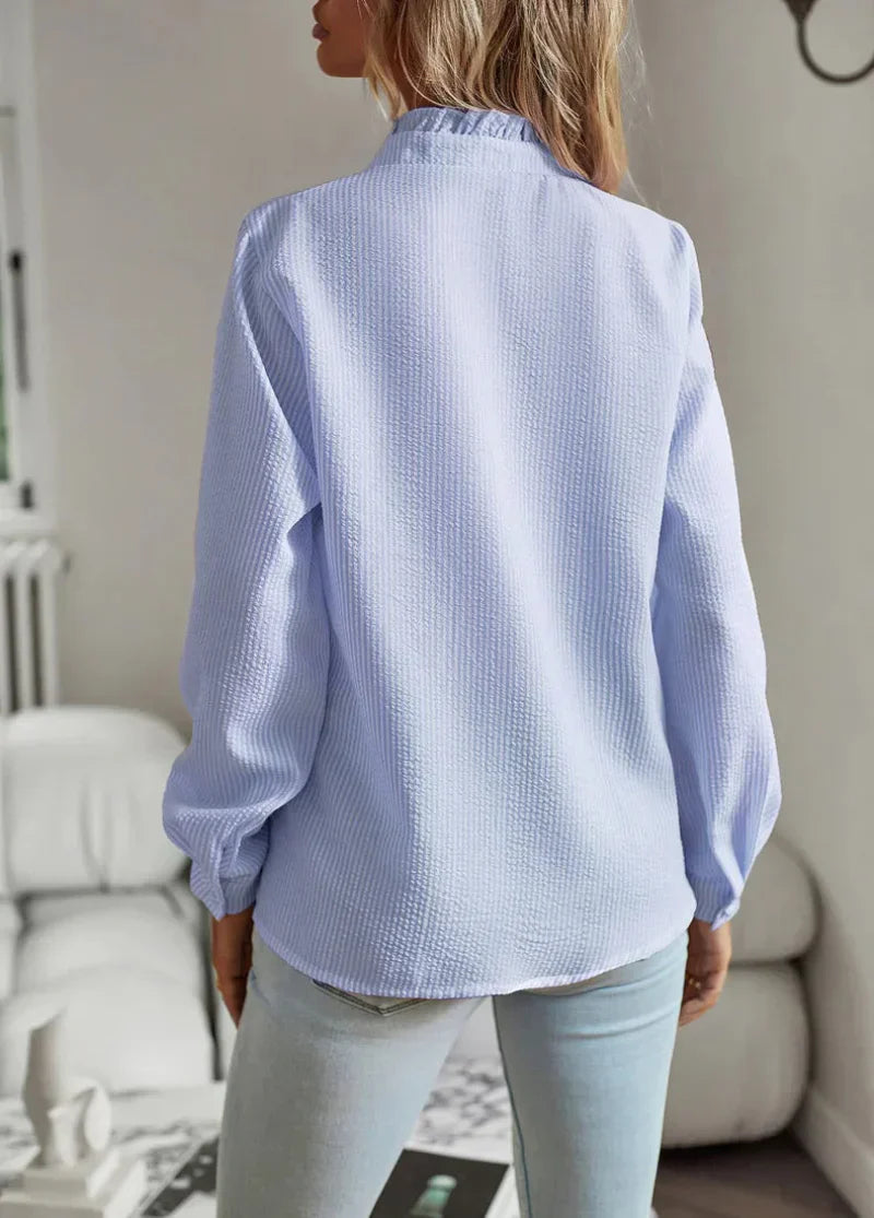Elva Ruffle Rib Blouse